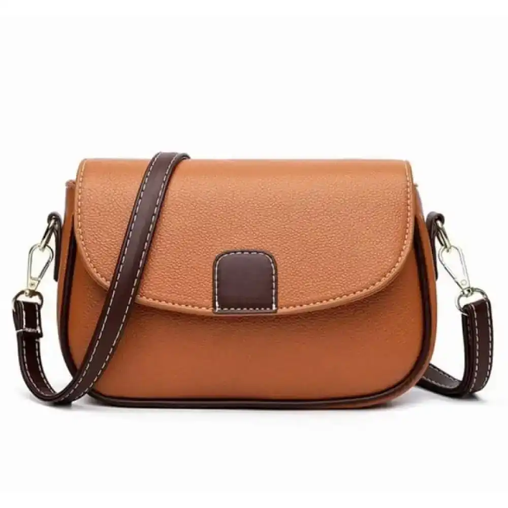 Women's PU Leather Fashion Crossbody Handbag - Orange