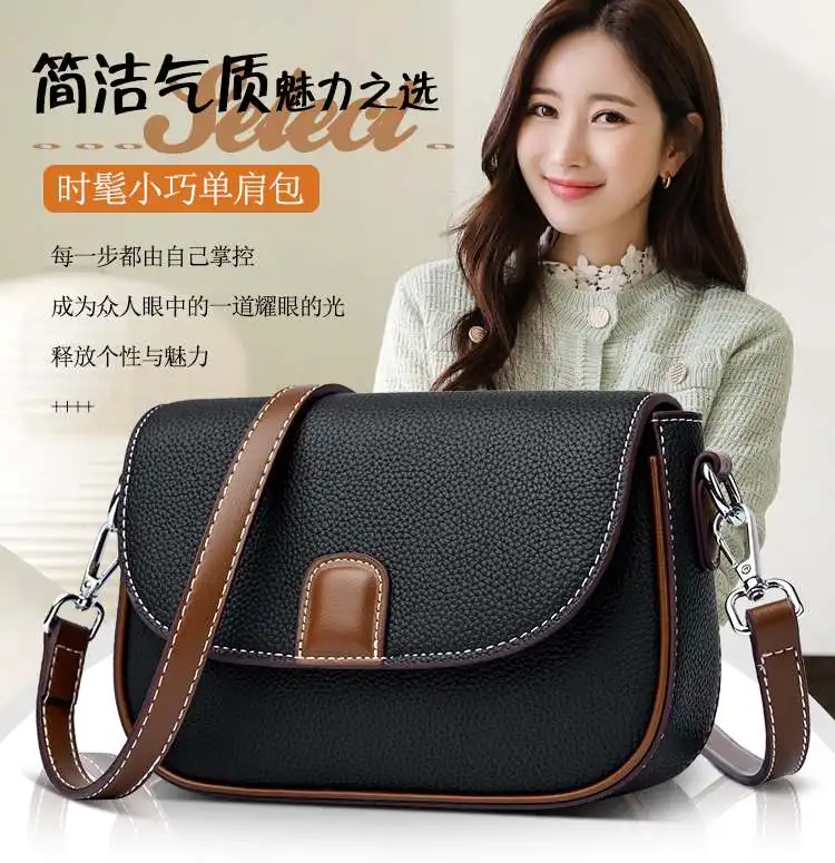 PU Leather Handbags Women Fashion Crossbody Bags-Black
