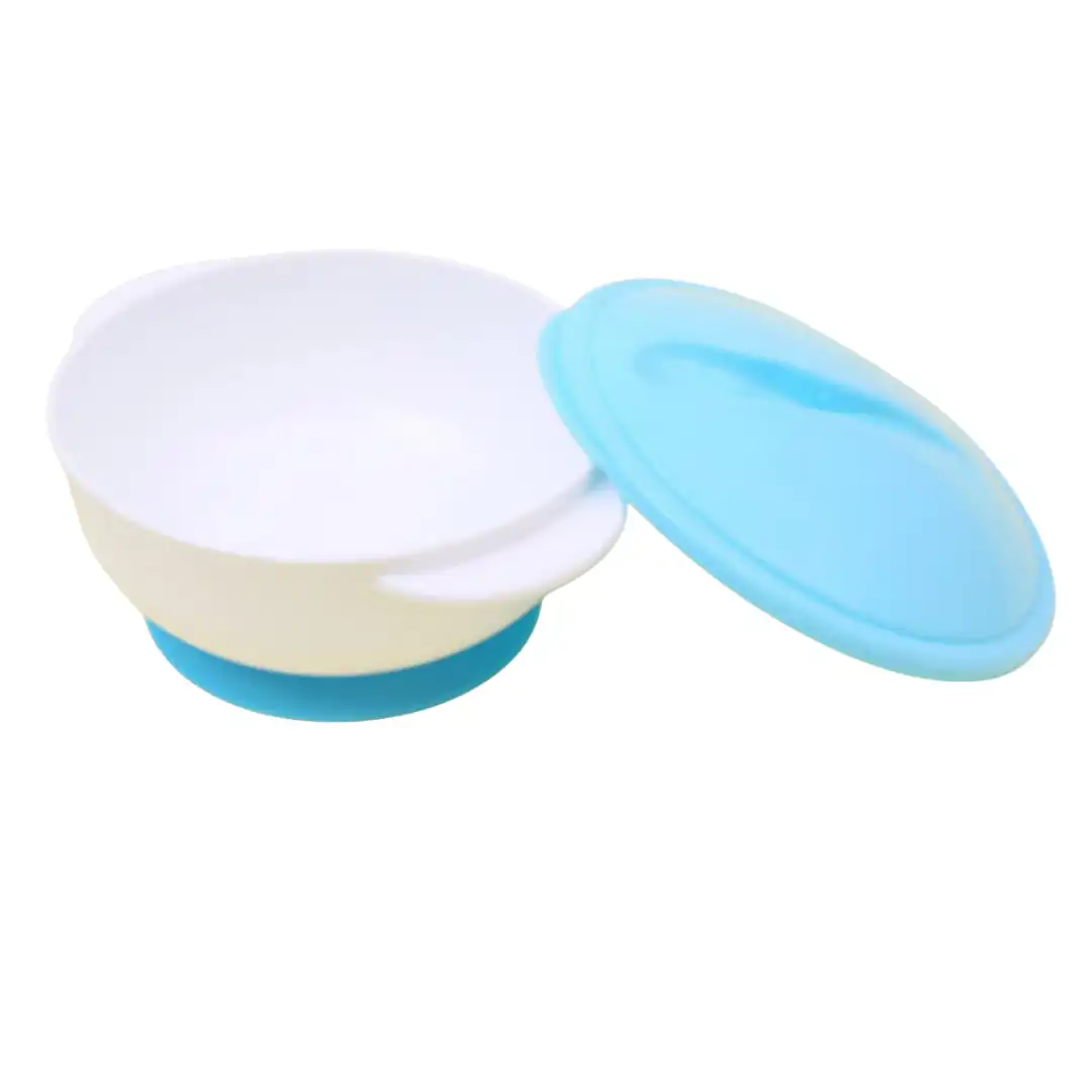 Baby feeding Bowl With Lid and Spoon-Blue-232D